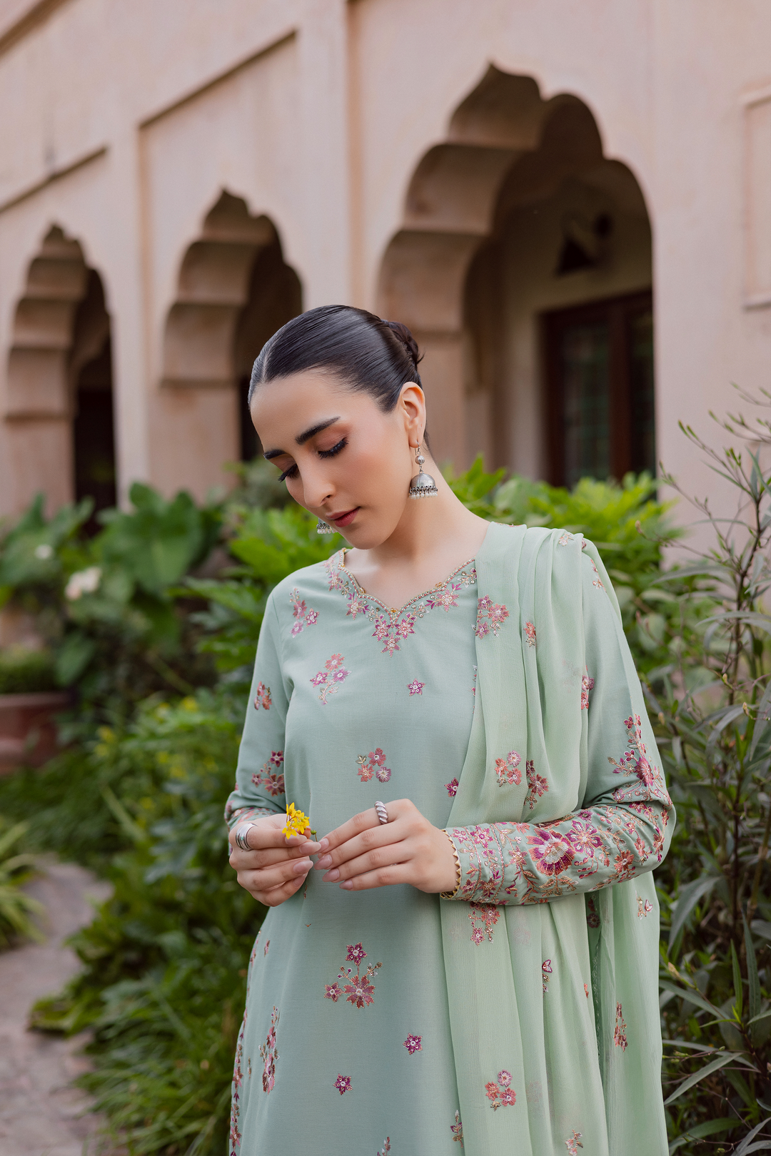 Sea Zunaisha 3Pc - Embroidered Khaddar Dress BATIK WINTER PRET 2025  BATIK   XS / Sea Green / Khaddar-S / Sea Green / Khaddar-M / Sea Green / Khaddar-L / Sea Green / Khaddar-XL / Sea Green / Khaddar