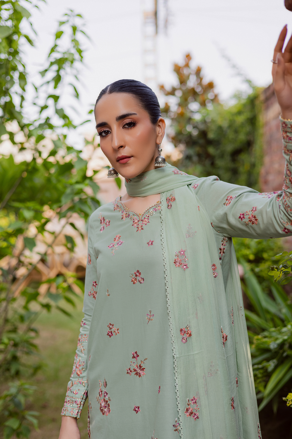Sea Zunaisha 3Pc - Embroidered Khaddar Dress BATIK WINTER PRET 2025  BATIK   XS / Sea Green / Khaddar-S / Sea Green / Khaddar-M / Sea Green / Khaddar-L / Sea Green / Khaddar-XL / Sea Green / Khaddar