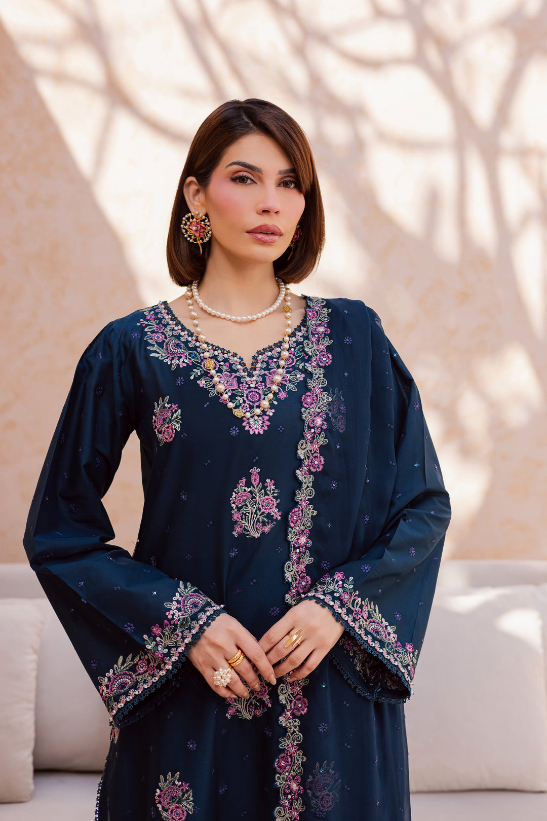 Serelis 3Pc - Festive Embroidered Lawn