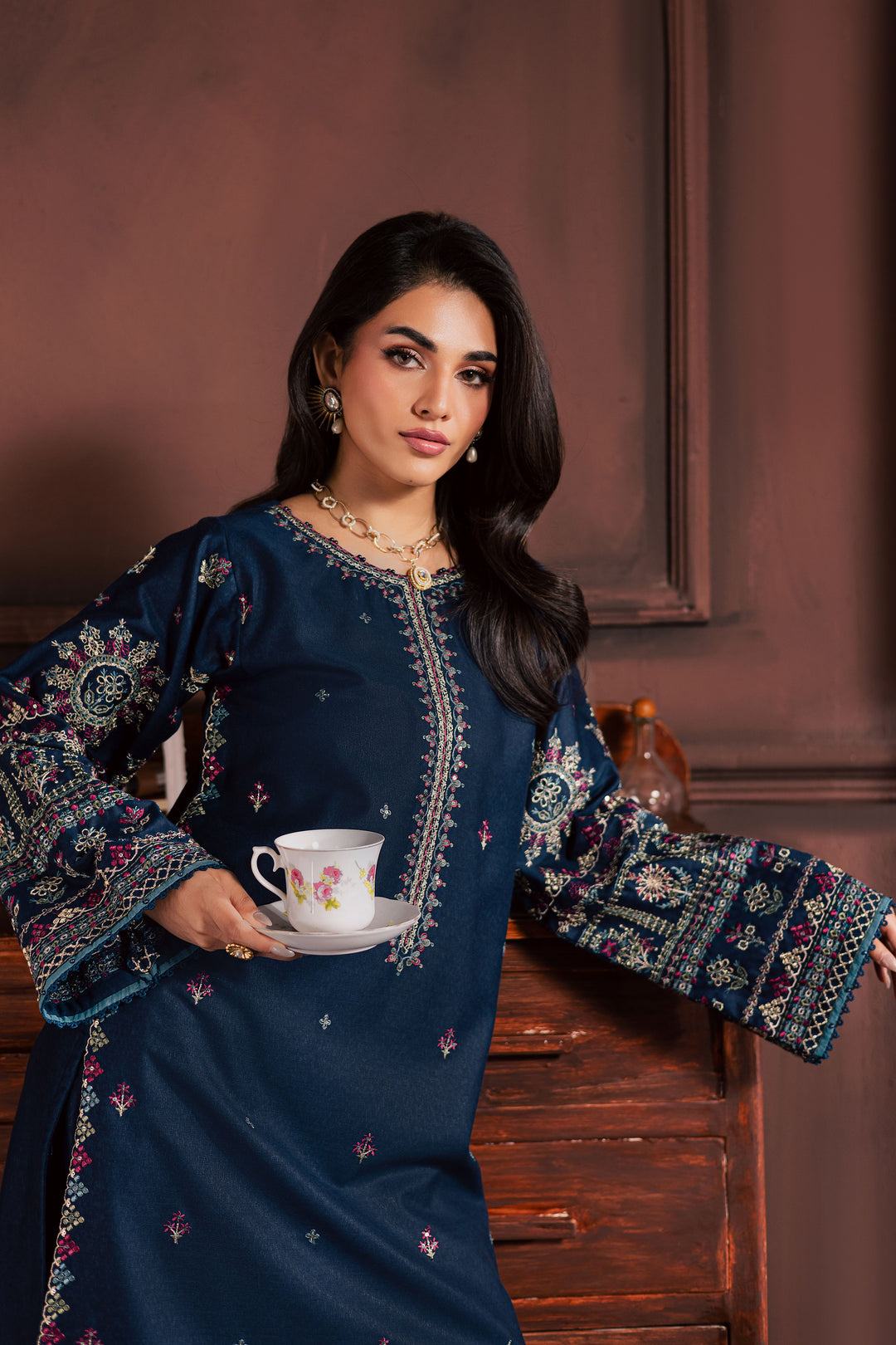 Shajjar 2Pc - Embroidered Karandi Dress