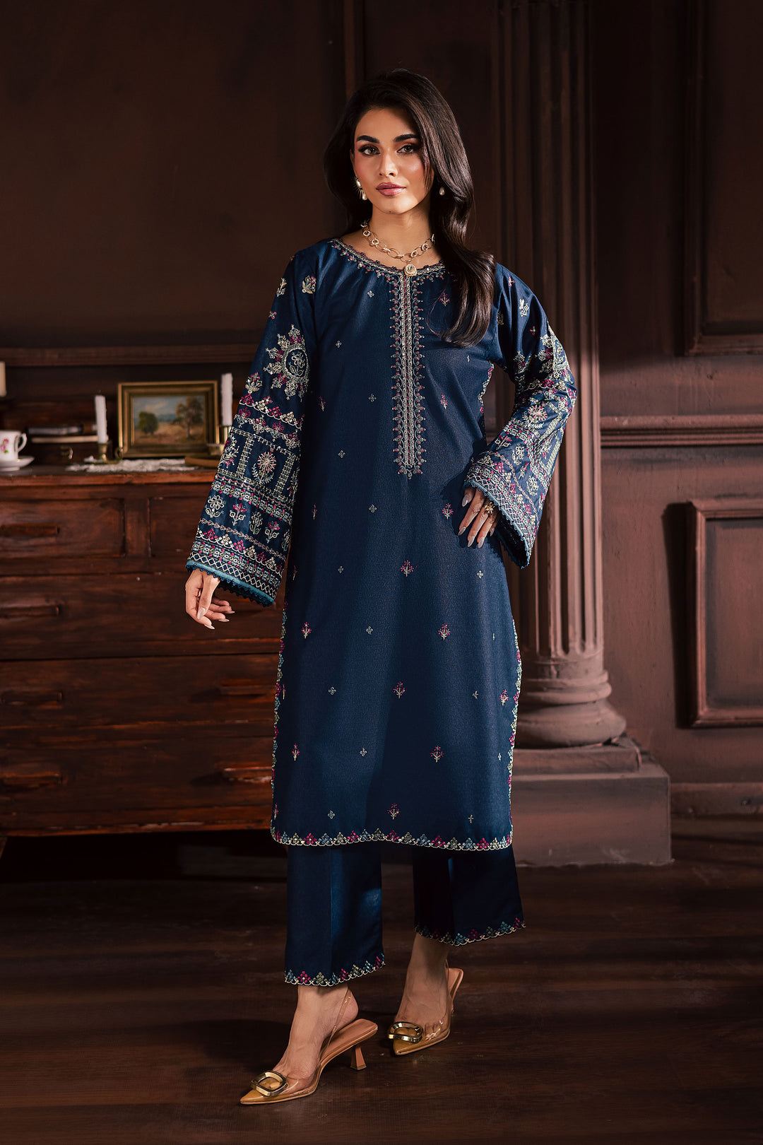 Shajjar 2Pc - Embroidered Karandi Dress