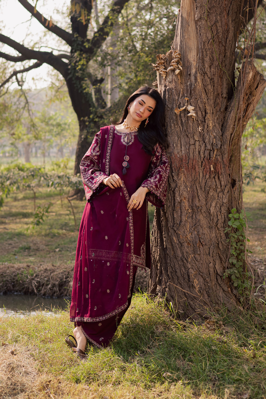 Sheharbano 3Pc - Embroidered Khaddar Dress