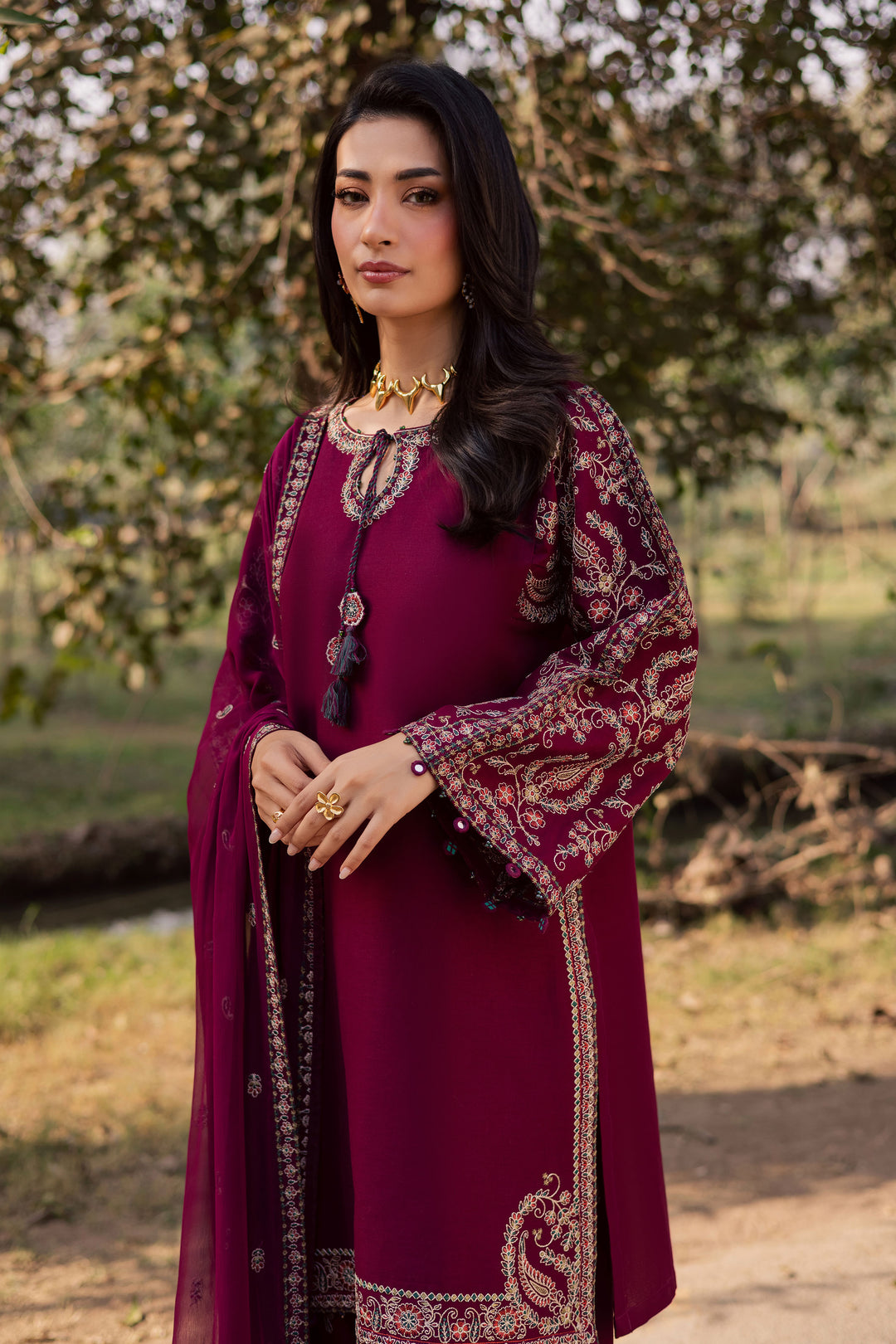 Sheharbano 3Pc - Embroidered Khaddar Dress