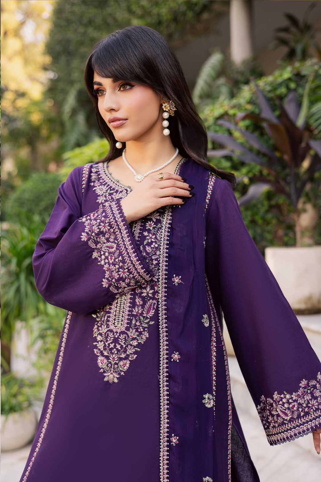 Sigal 3Pc - Embroidered Khaddar Dress