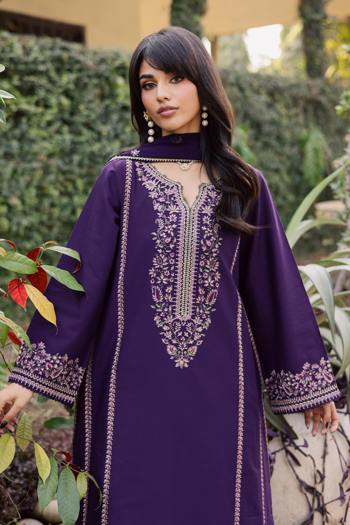 Sigal 3Pc - Embroidered Khaddar Dress