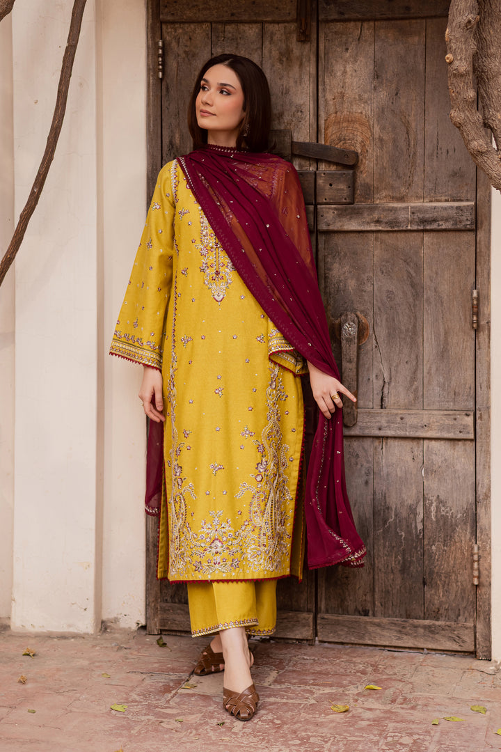 Sun Flower 3Pc - Embroidered Festive Pret