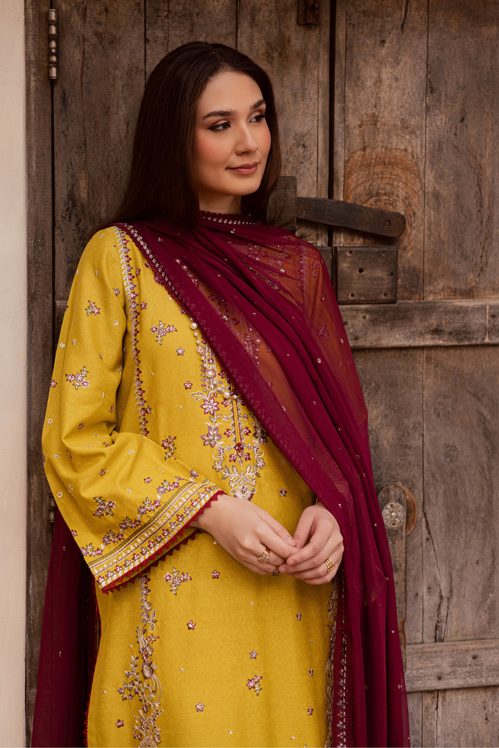 Sun Flower 3Pc - Embroidered Festive Pret