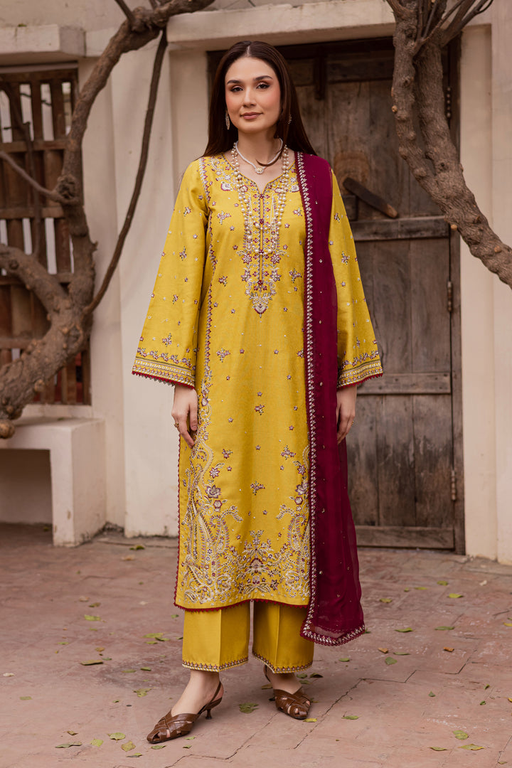 Sun Flower 3Pc - Embroidered Festive Pret
