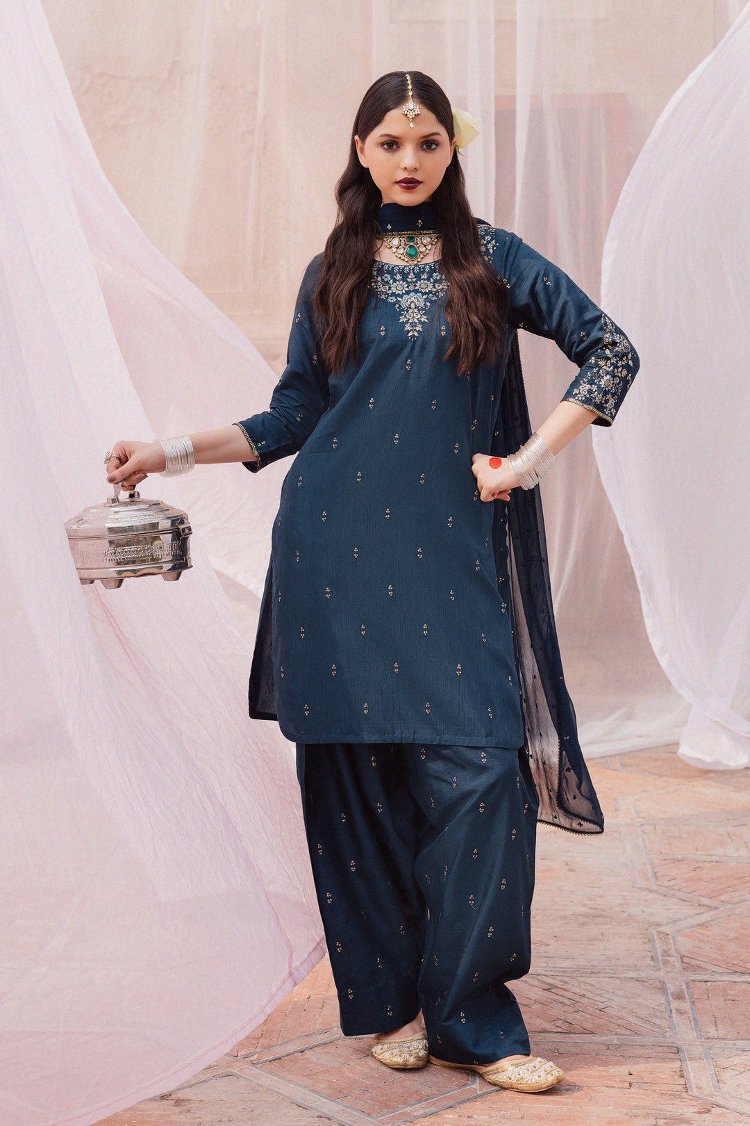 Teal Amaya 3Pc - Festive Luxe Pret