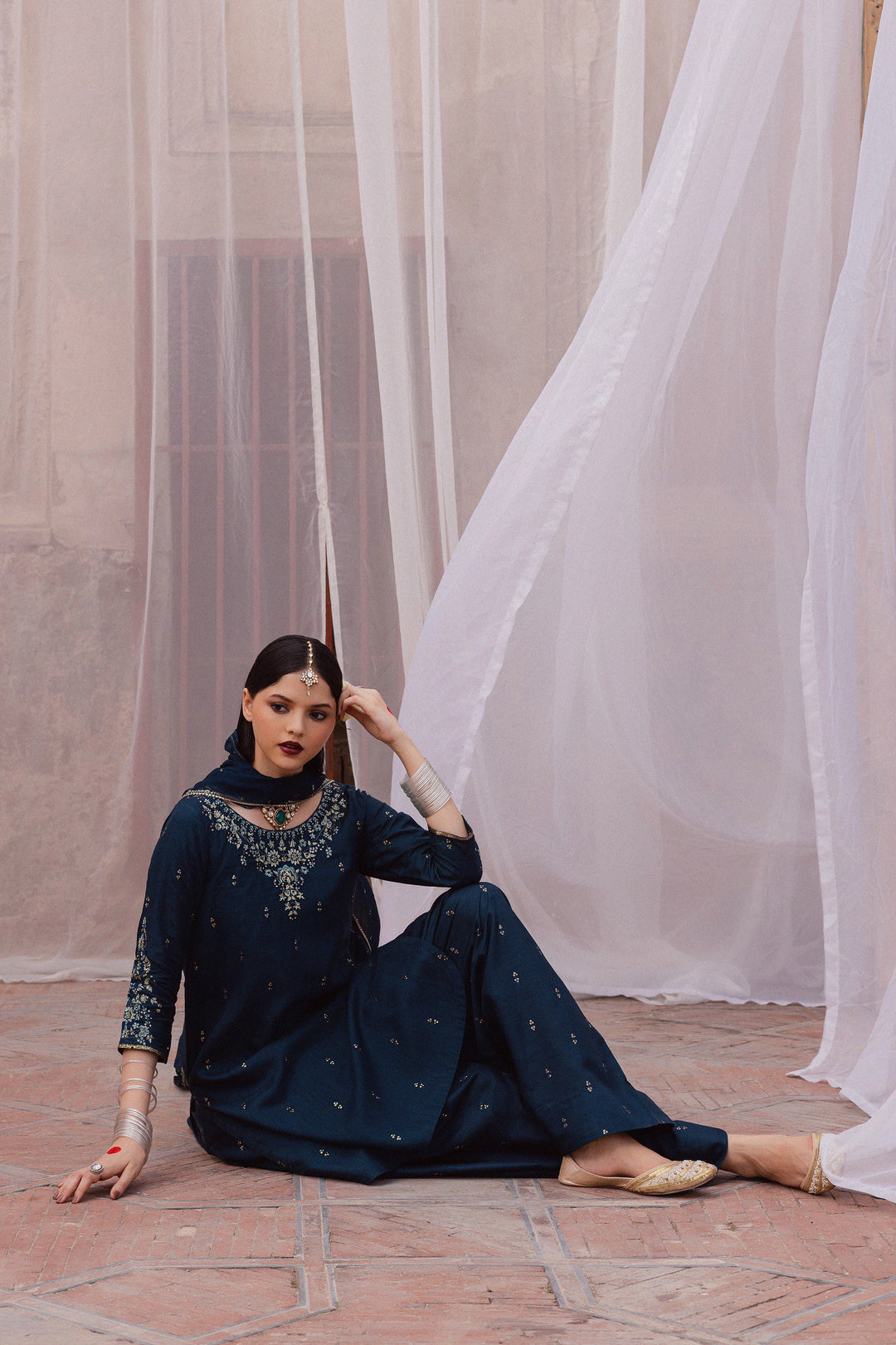 Teal Amaya 3Pc - Festive Luxe Pret