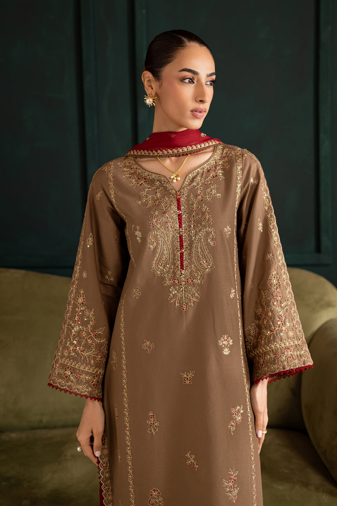 Tiramisu 3Pc - Embroidered Khaddar Dress Tiramisu 3Pc - Embroidered Khaddar Dress