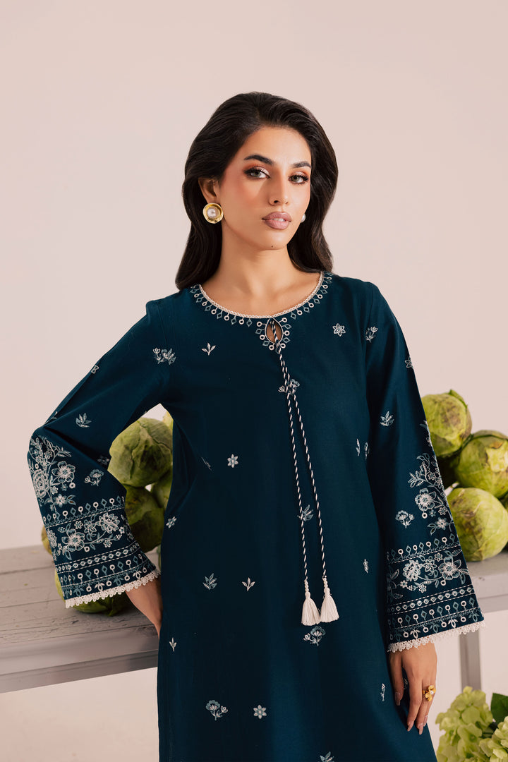 Twilight Sea 2Pc - Embroidered Khaddar Dress