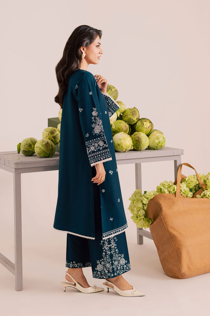 Twilight Sea 2Pc - Embroidered Khaddar Dress