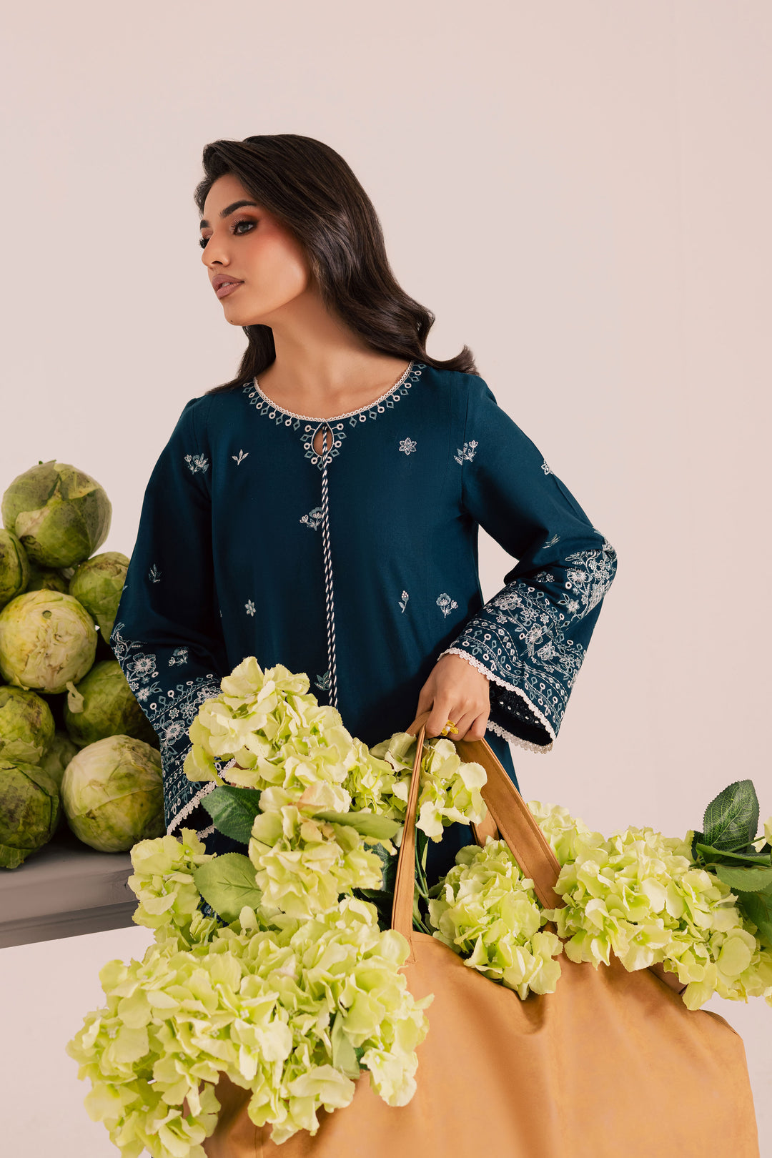 Twilight Sea 2Pc - Embroidered Khaddar Dress