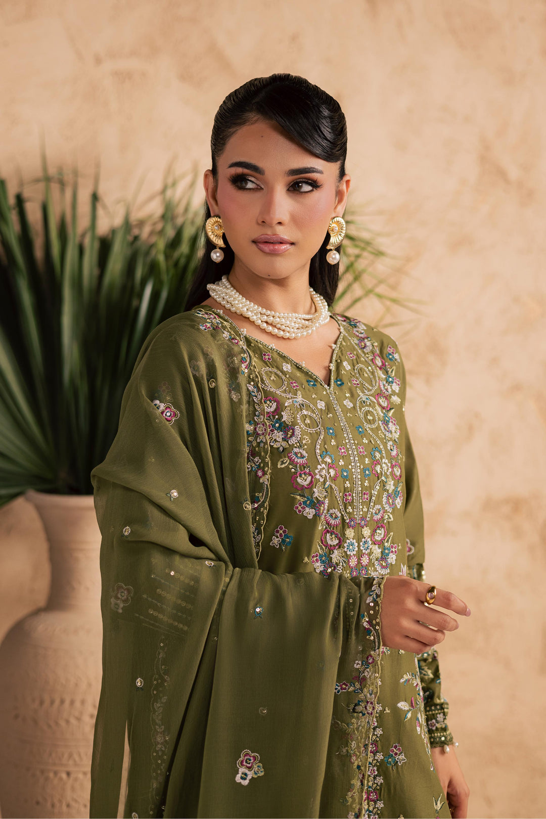 Meshal 3Pc - Embroidered Festive Pret
