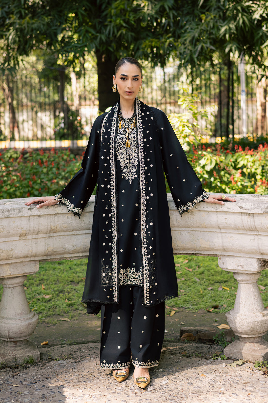 Rehel 3Pc - Festive Embroidered Lawn