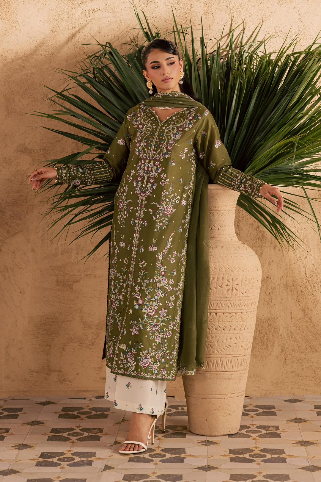 Meshal 3Pc - Embroidered Festive Pret