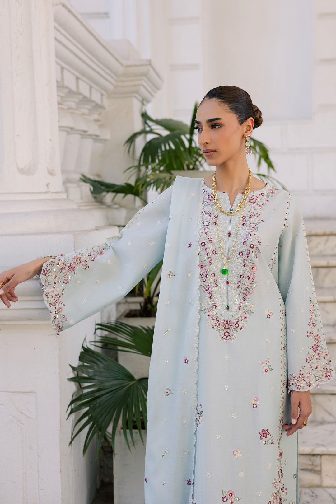 Asmaar 3Pc - Festive Embroidered Lawn