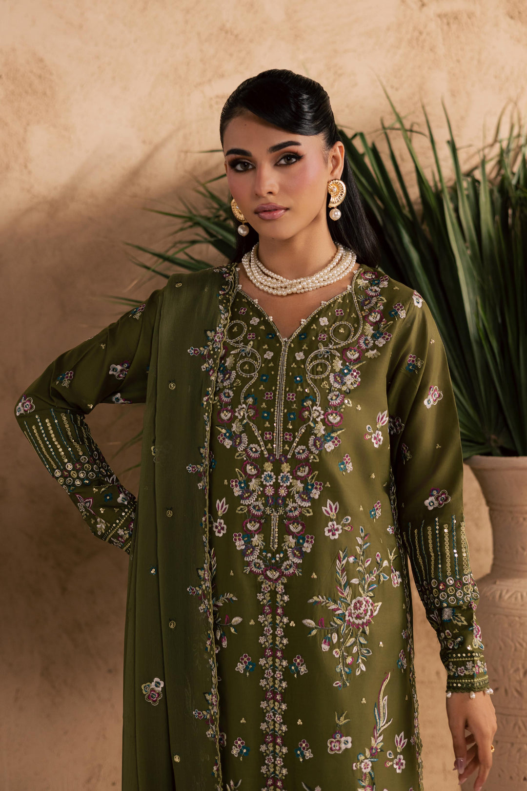 Meshal 3Pc - Embroidered Festive Pret