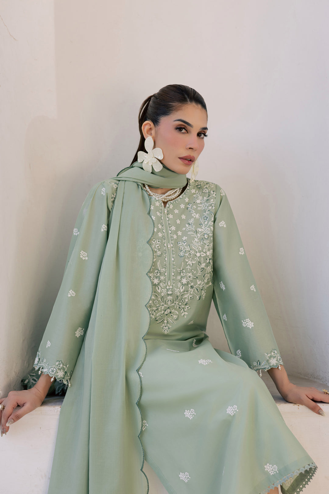 Mint Dream 3Pc - Festive Embroidered Lawn