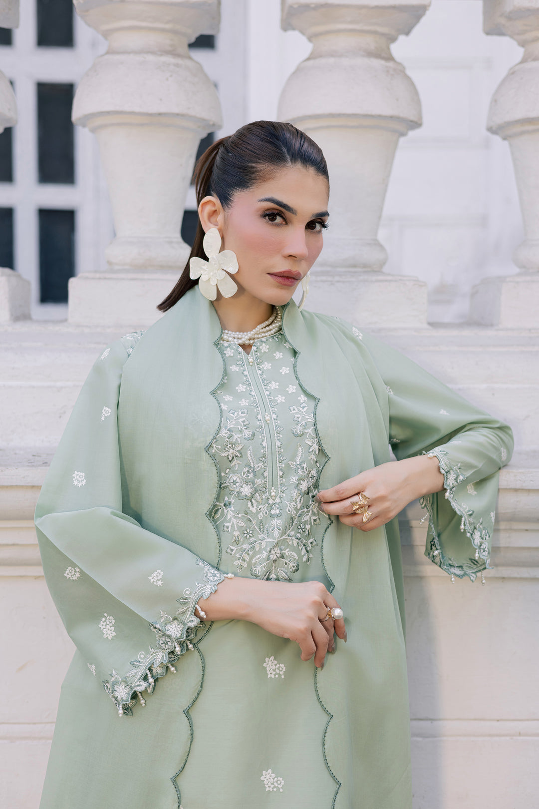 Mint Dream 3Pc - Festive Embroidered Lawn