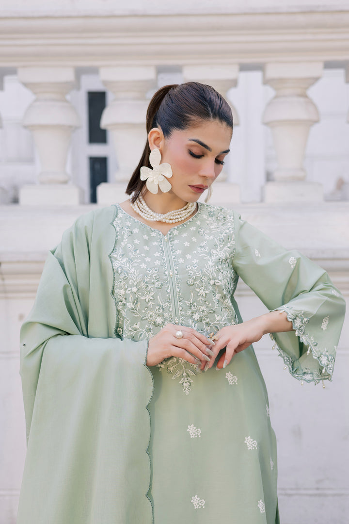 Mint Dream 3Pc - Festive Embroidered Lawn