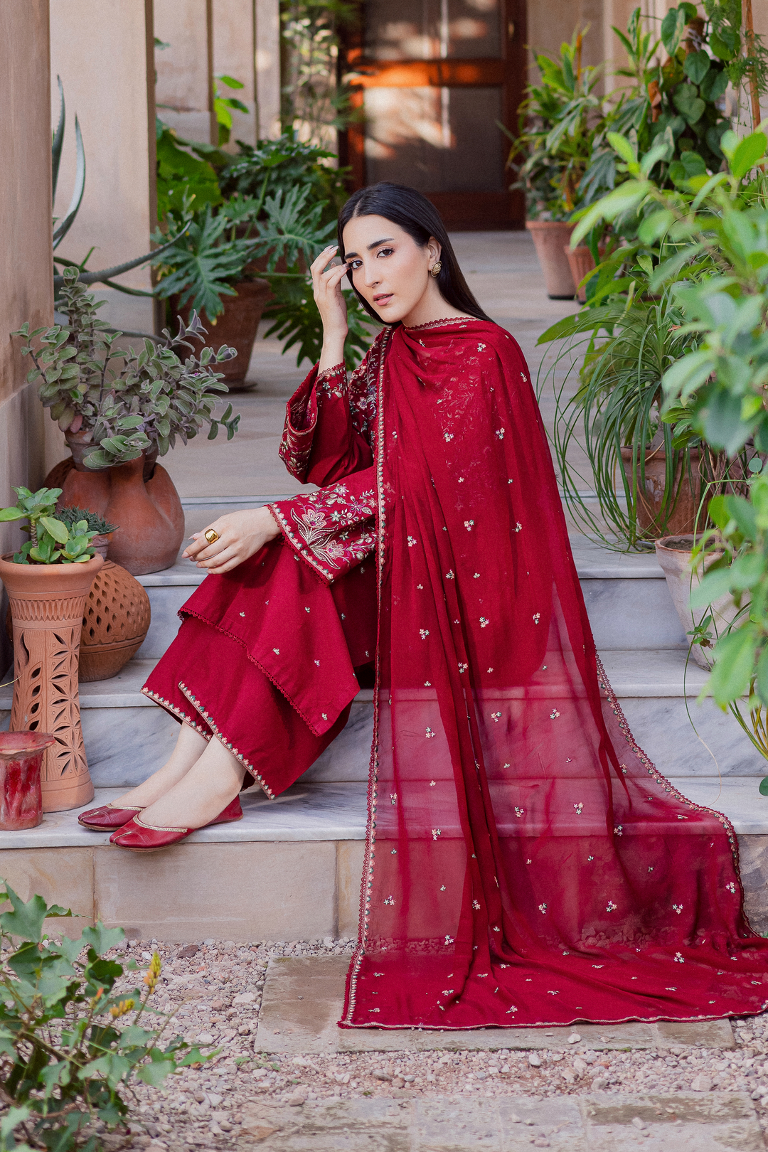  Wild Dream 3Pc - Embroidered Khaddar Dress BATIK WINTER PRET 2025  BATIK   XS / Beet Root / Khaddar-S / Beet Root / Khaddar-M / Beet Root / Khaddar-L / Beet Root / Khaddar-XL / Beet Root / Khaddar