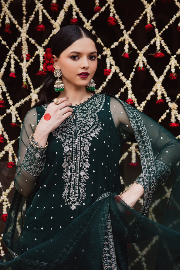 Zamurud 3Pc - Festive Luxe Pret BATIKLuxePRET  BATIK   XS / Emerald Green / Organza & Raw Silk-S / Emerald Green / Organza & Raw Silk-M / Emerald Green / Organza & Raw Silk-L / Emerald Green / Organza & Raw Silk-XL / Emerald Green / Organza & Raw Silk