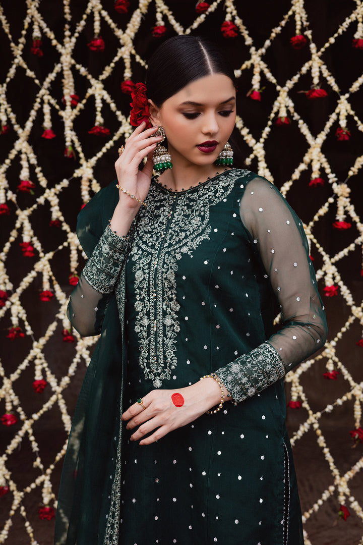 Zamurud 3Pc - Festive Luxe Pret BATIKLuxePRET  BATIK   XS / Emerald Green / Organza & Raw Silk-S / Emerald Green / Organza & Raw Silk-M / Emerald Green / Organza & Raw Silk-L / Emerald Green / Organza & Raw Silk-XL / Emerald Green / Organza & Raw Silk