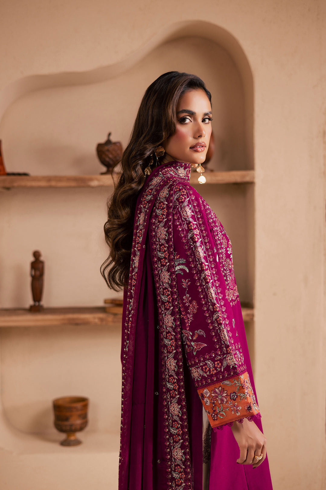  Zeva 3Pc - Embroidered Khaddar Dress BATIK WINTER PRET 2025  BATIK   XS / Beet Root / Khaddar-S / Beet Root / Khaddar-M / Beet Root / Khaddar-L / Beet Root / Khaddar-XL / Beet Root / Khaddar