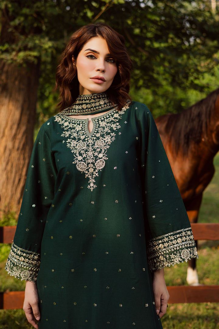 Asmira 3Pc - Embroidered Khaddar Dress