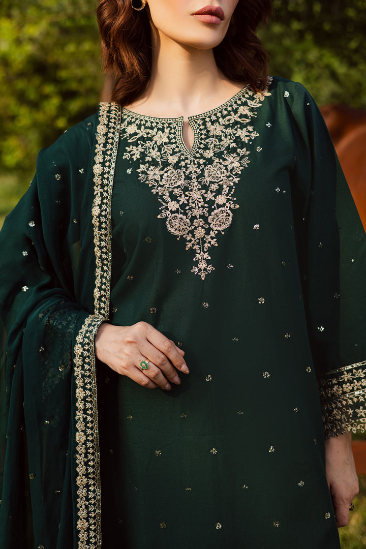 Asmira 3Pc - Embroidered Khaddar Dress