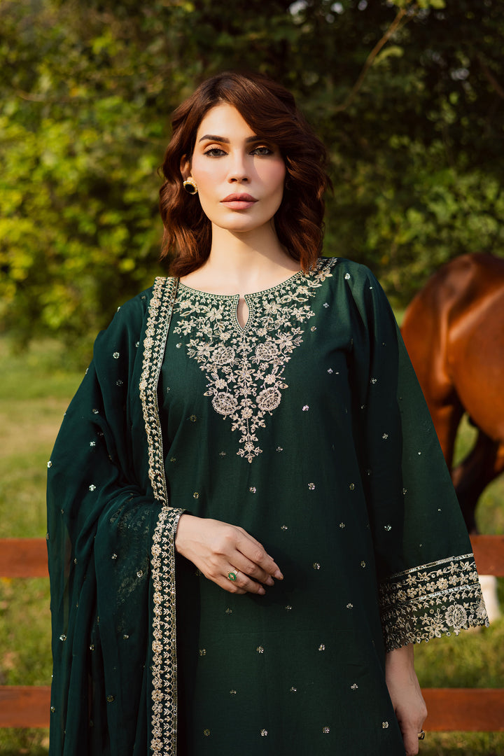 Asmira 3Pc - Embroidered Khaddar Dress
