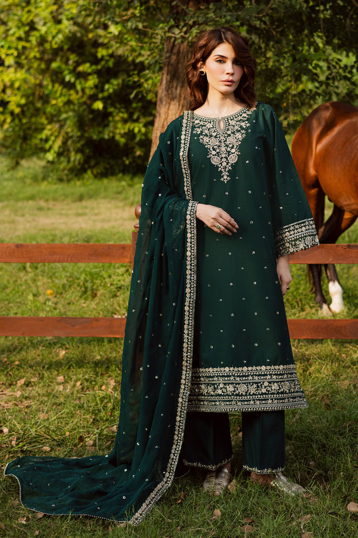 Asmira 3Pc - Embroidered Khaddar Dress