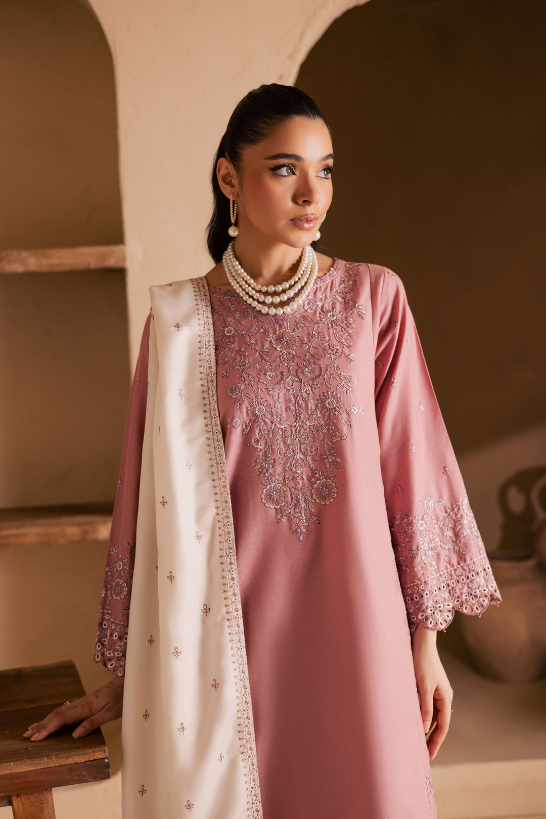BirdSong 3Pc - Embroidered Khaddar Dress