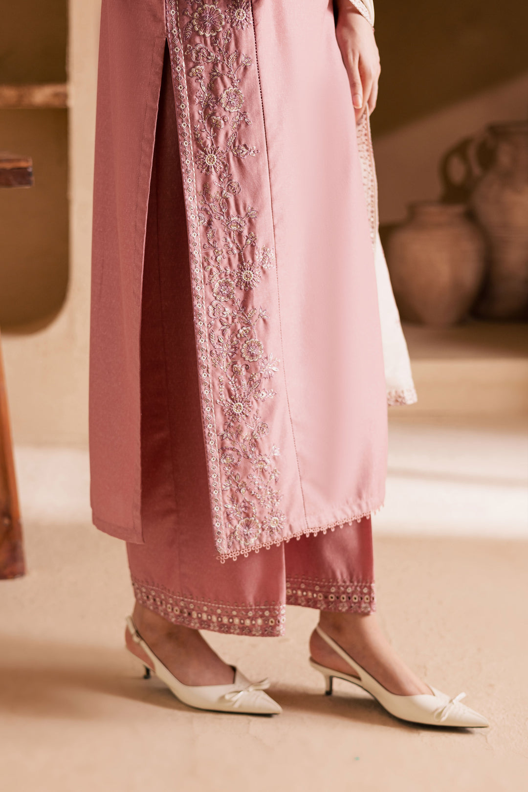 BirdSong 3Pc - Embroidered Khaddar Dress