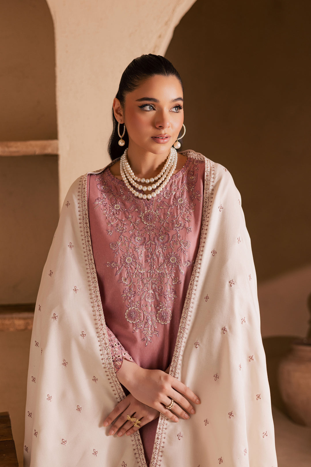 BirdSong 3Pc - Embroidered Khaddar Dress