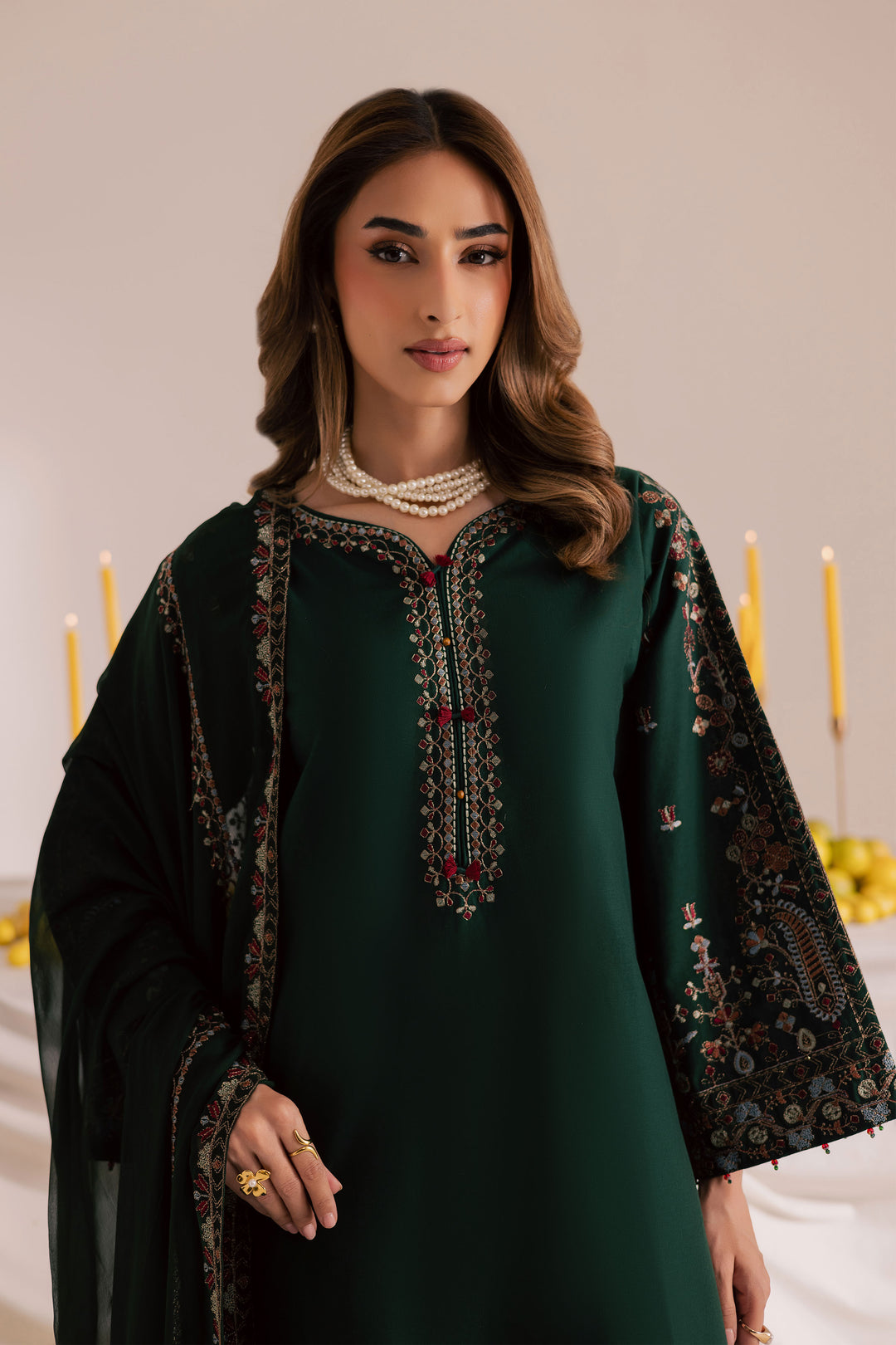Cross Hatch 3Pc - Embroidered Khaddar Dress