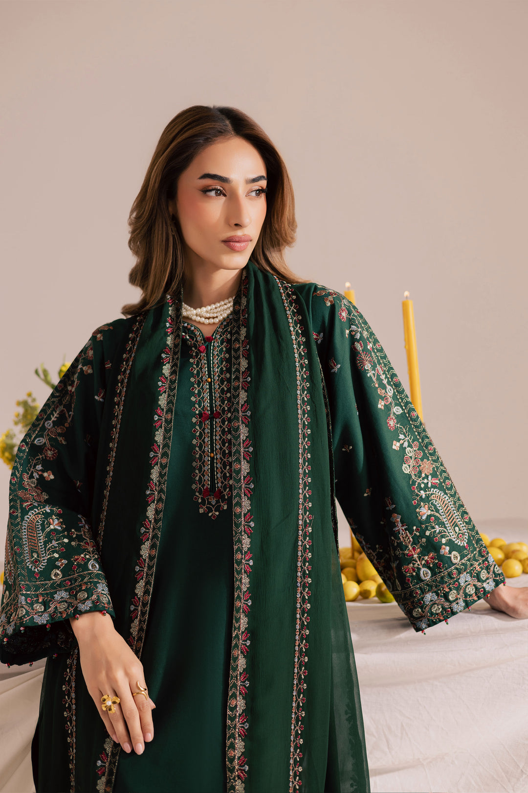 Cross Hatch 3Pc - Embroidered Khaddar Dress