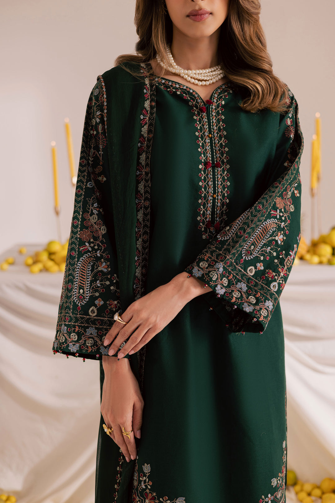Cross Hatch 3Pc - Embroidered Khaddar Dress