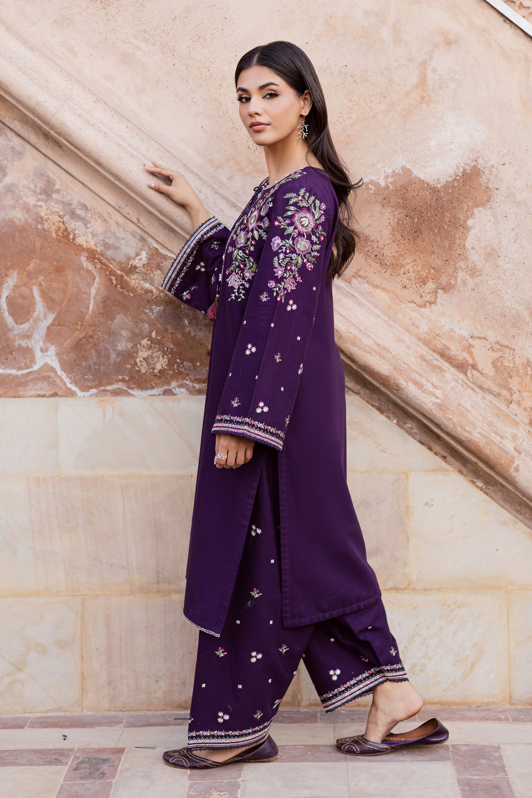 Deejo Iris 2Pc - Embroidered Khaddar Dress