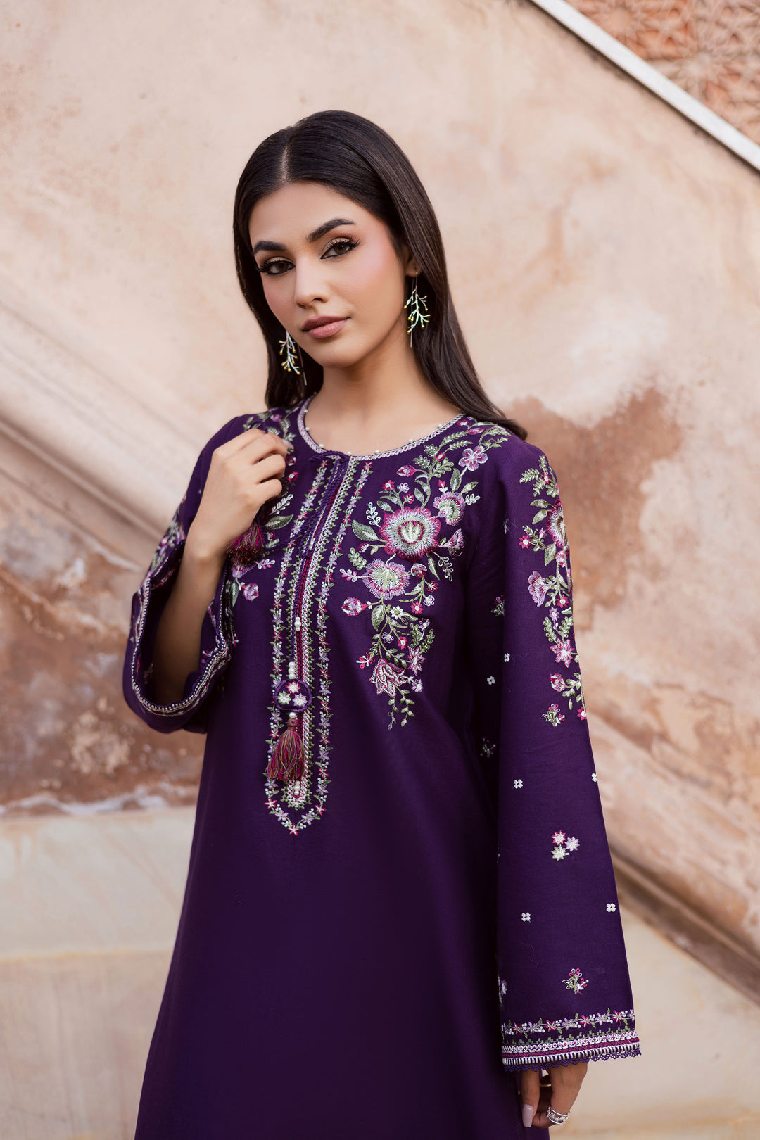 Deejo Iris 2Pc - Embroidered Khaddar Dress