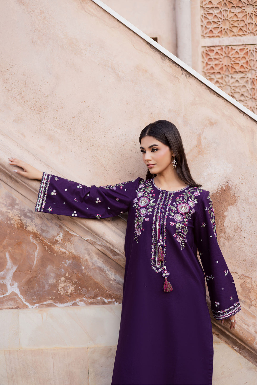 Deejo Iris 2Pc - Embroidered Khaddar Dress