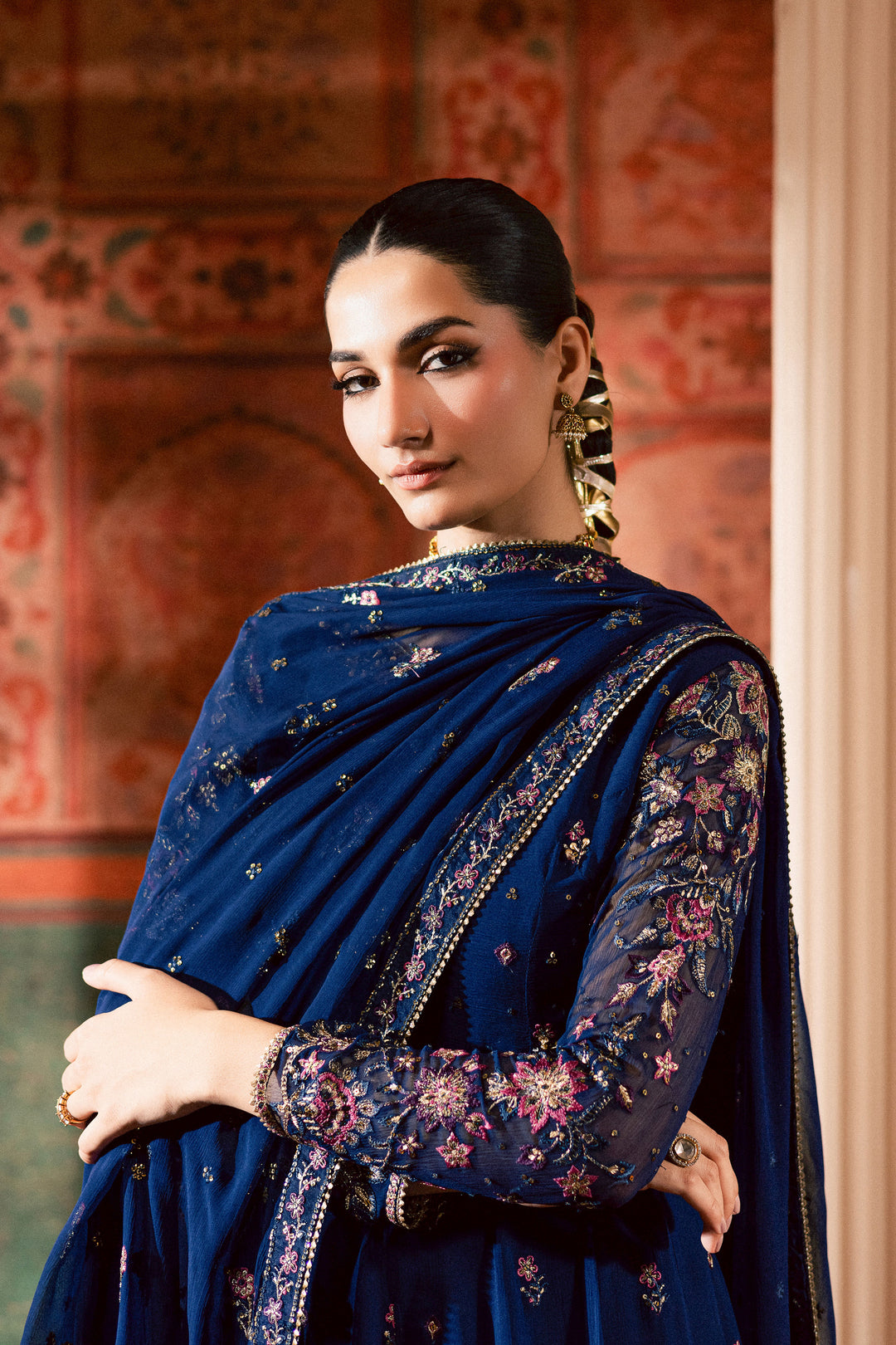 Earliblue 3Pc - Chiffon Wedding Frock