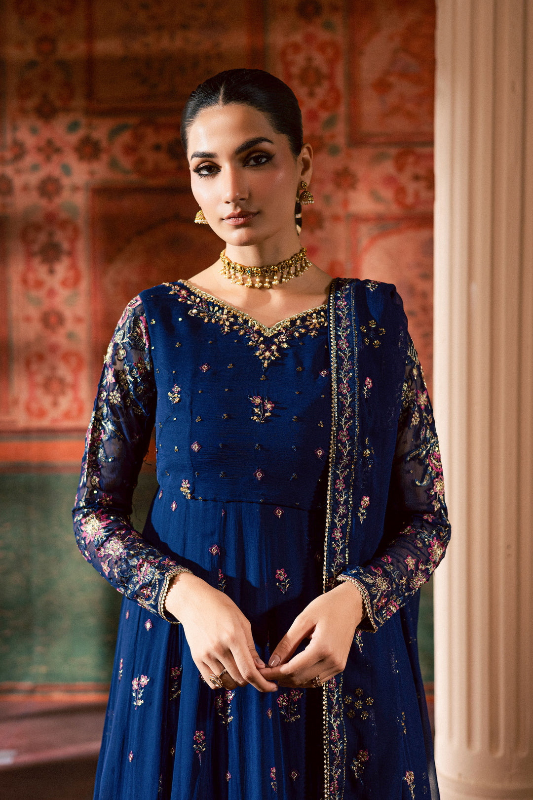 Earliblue 3Pc - Chiffon Wedding Frock