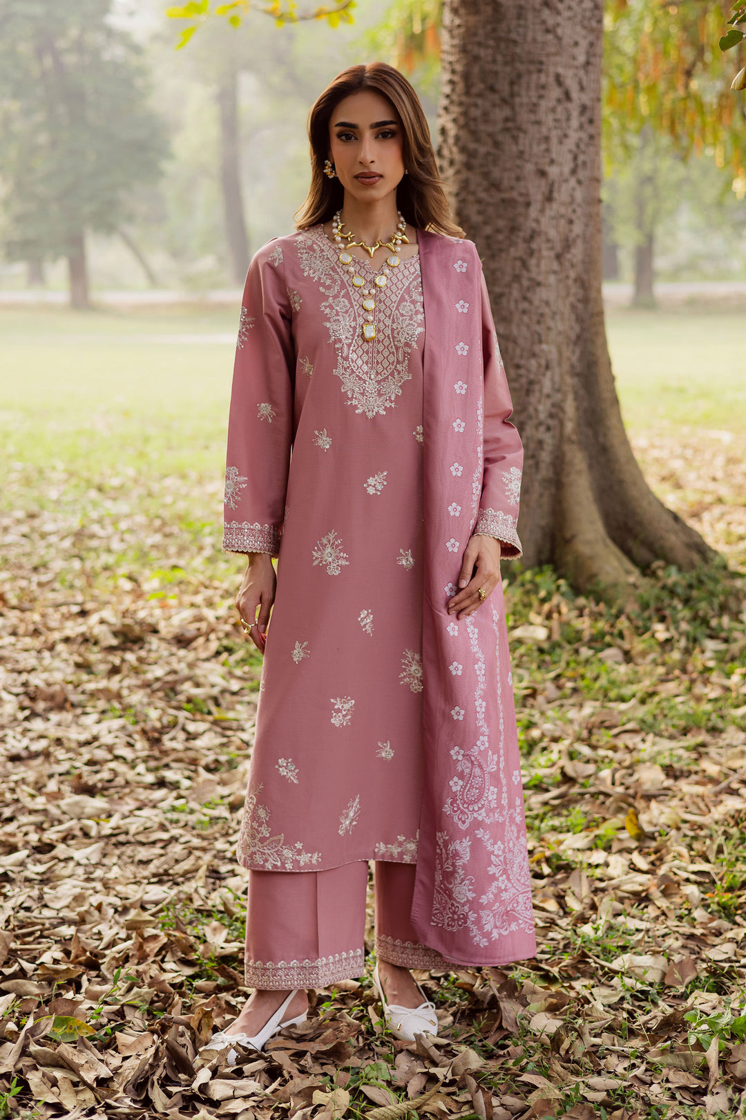 A winter-ready South Asian khaddar suit inspired by Pakistani and Indian festive dressing; suited for weddings, Eid and cozy casual days.