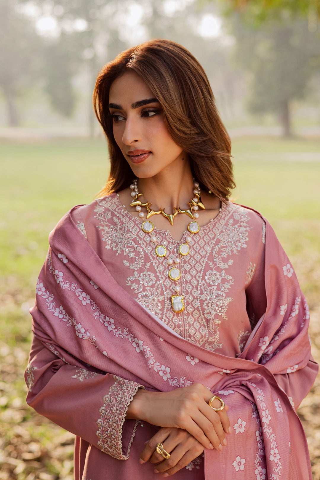 A winter-ready South Asian khaddar suit inspired by Pakistani and Indian festive dressing; suited for weddings, Eid and cozy casual days.
