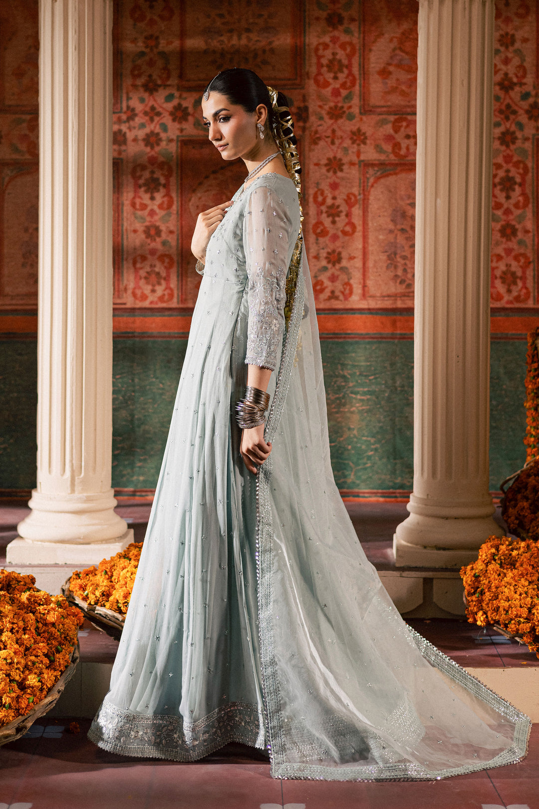 Frozen  3Pc - Chiffon Wedding Frock