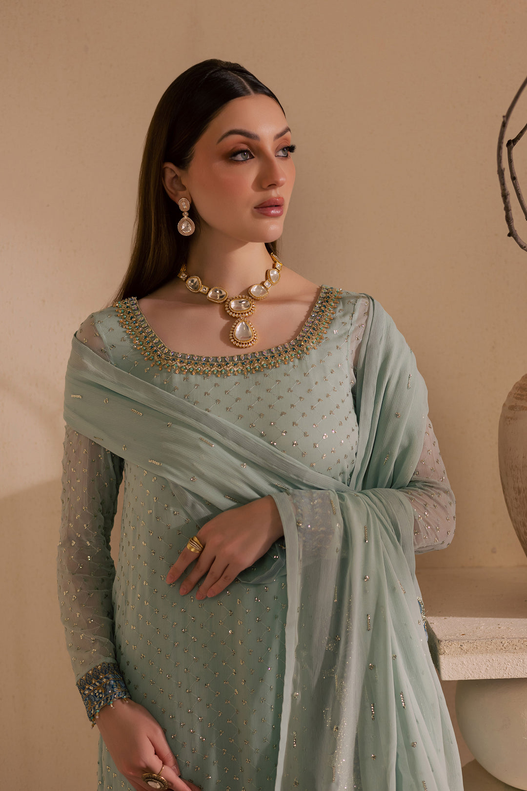 Gulzar 3Pc - Embroidered Luxe Pret