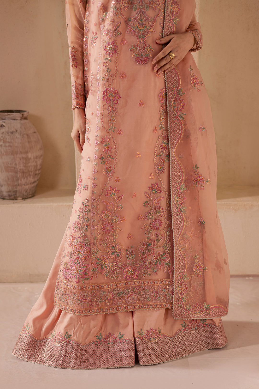 Leela 3Pc - Embroidered Luxe Pret